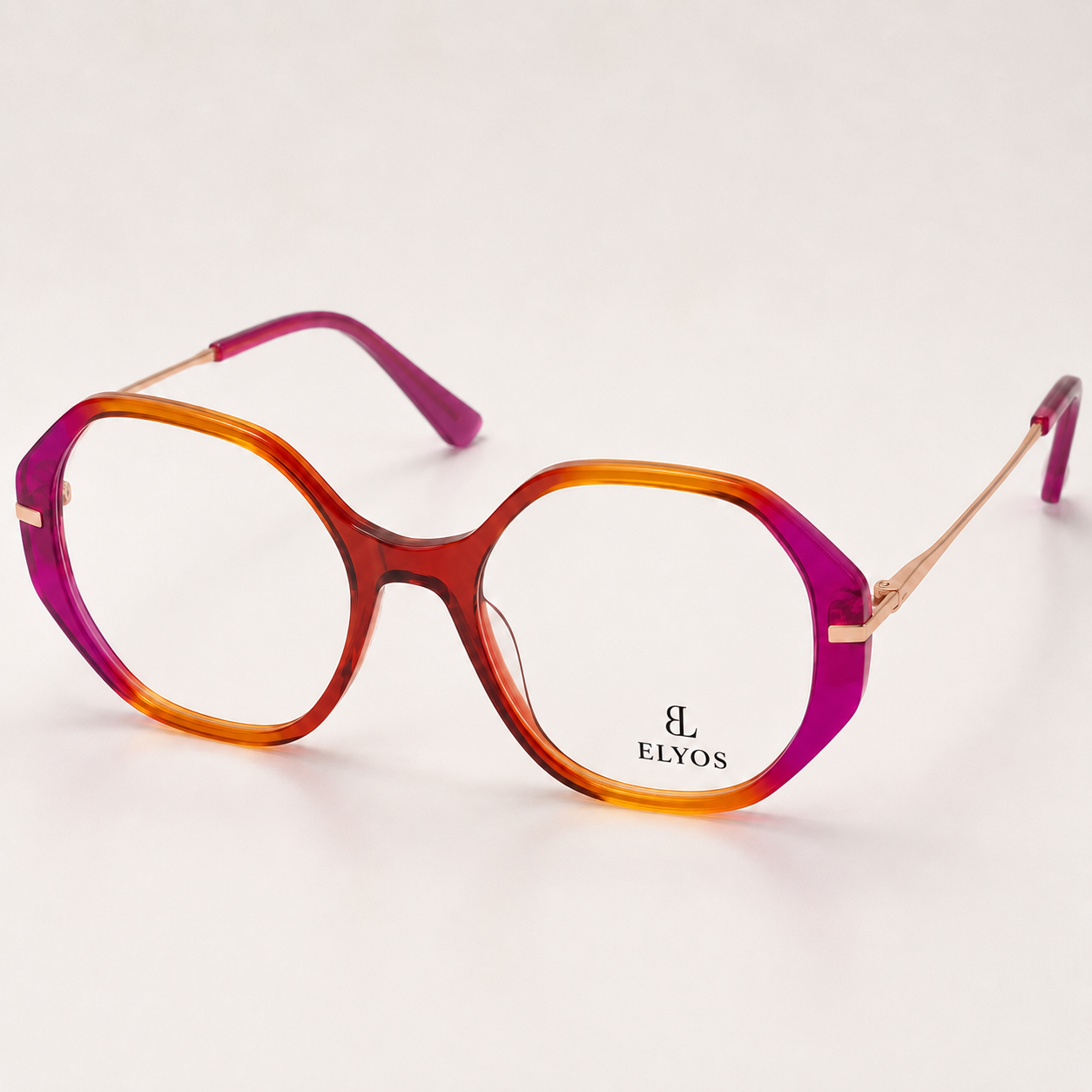 ELYOS DSF7034 C2 – Monture géométrique rose et orange